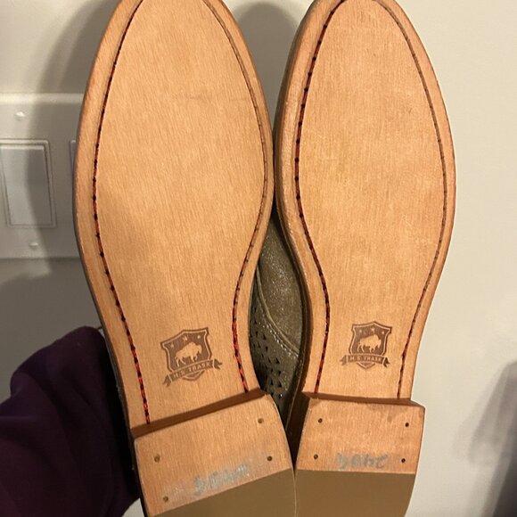 Womens TRASK Sz 8.5 Gold Metallic Leather Addy Lace-Up Ankle Boots Booties - Picture 6 of 6